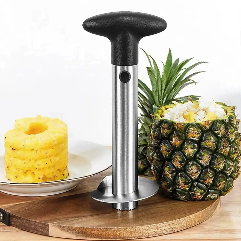 1pc Stainless Steel Pineapple Corer & Slicer – Black Premium Tool – NEW