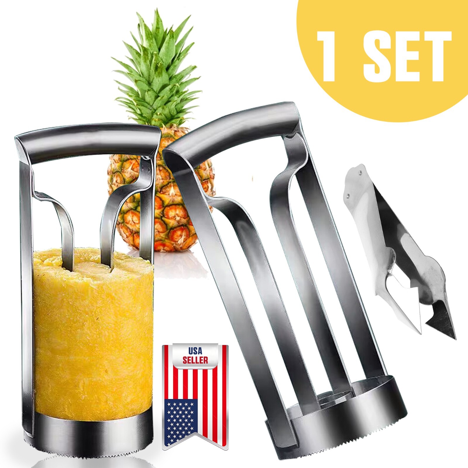 Pineapple Corer Slicer Cutter Eye Peeler Fruit Stainless Steel Tools