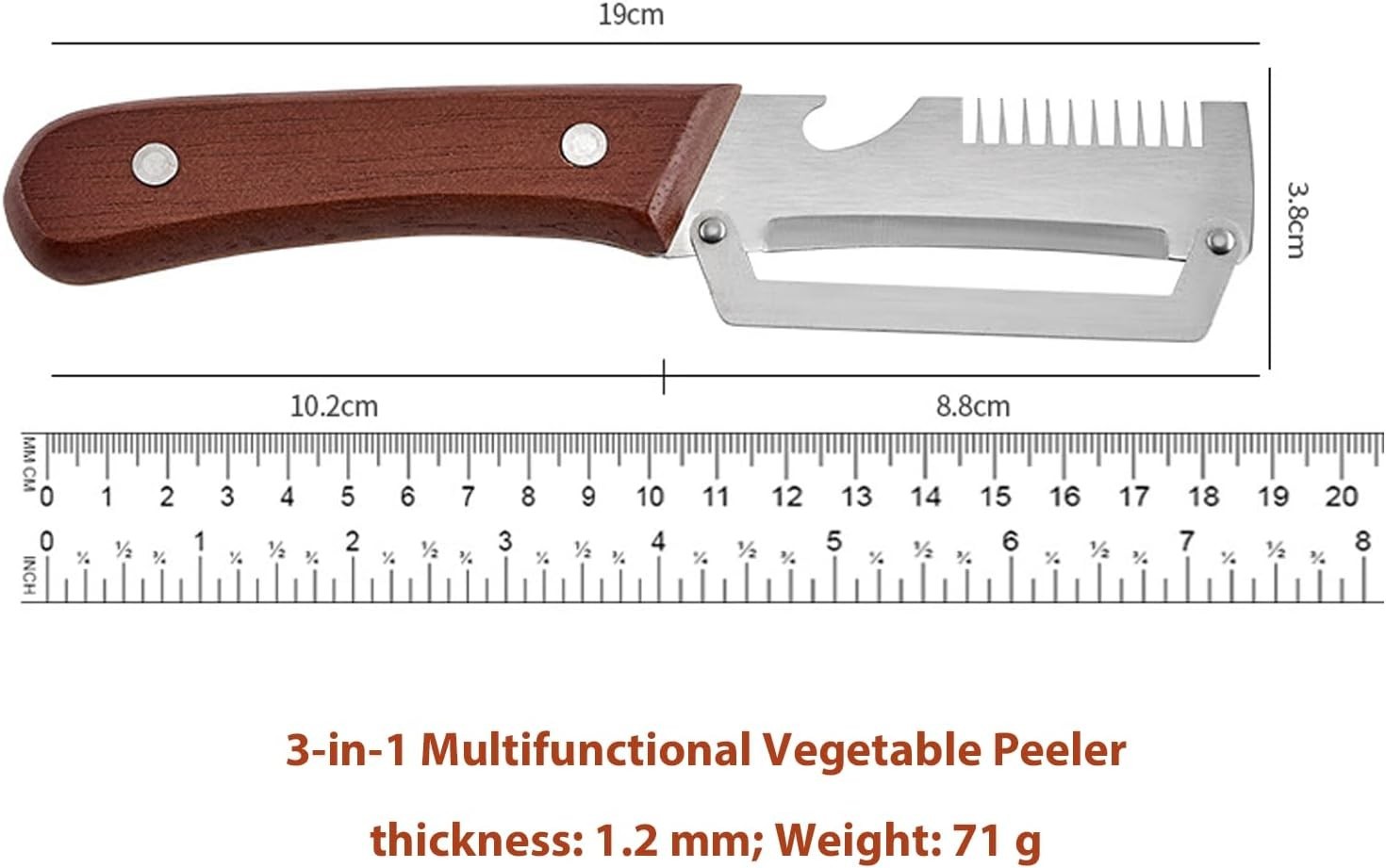 2Pcs Vegetable Peeler 3 in 1 Multi-Functional for Kitchen Stainless Steel Peeler