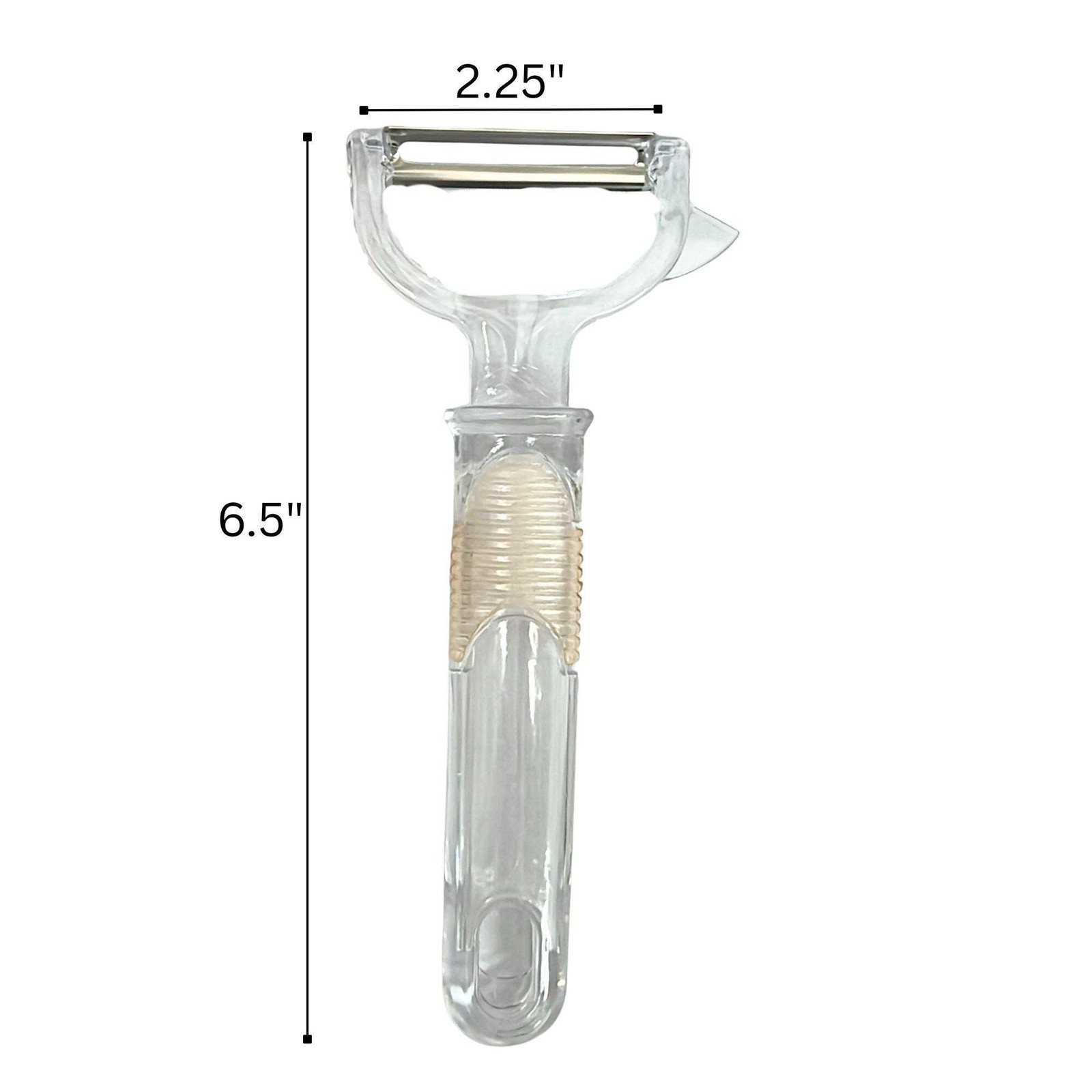 Crystal Handle Fruit & Vegetable Peeler – Flat Blade Design, 6.5″ Long