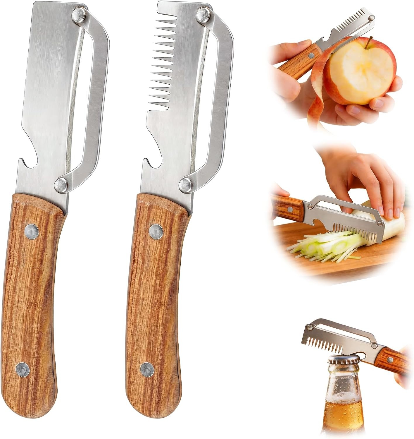 2Pcs Vegetable Peeler 3 in 1 Multi-Functional for Kitchen Stainless Steel Peeler