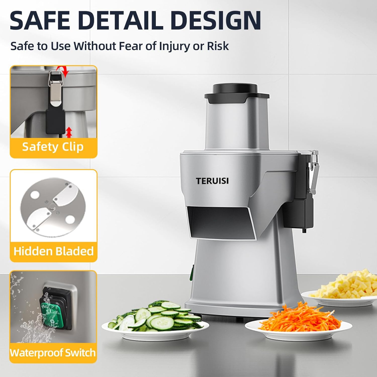 4-in-1 Electric Vegetable Chopper & Slicer for Home & Commercial Use
