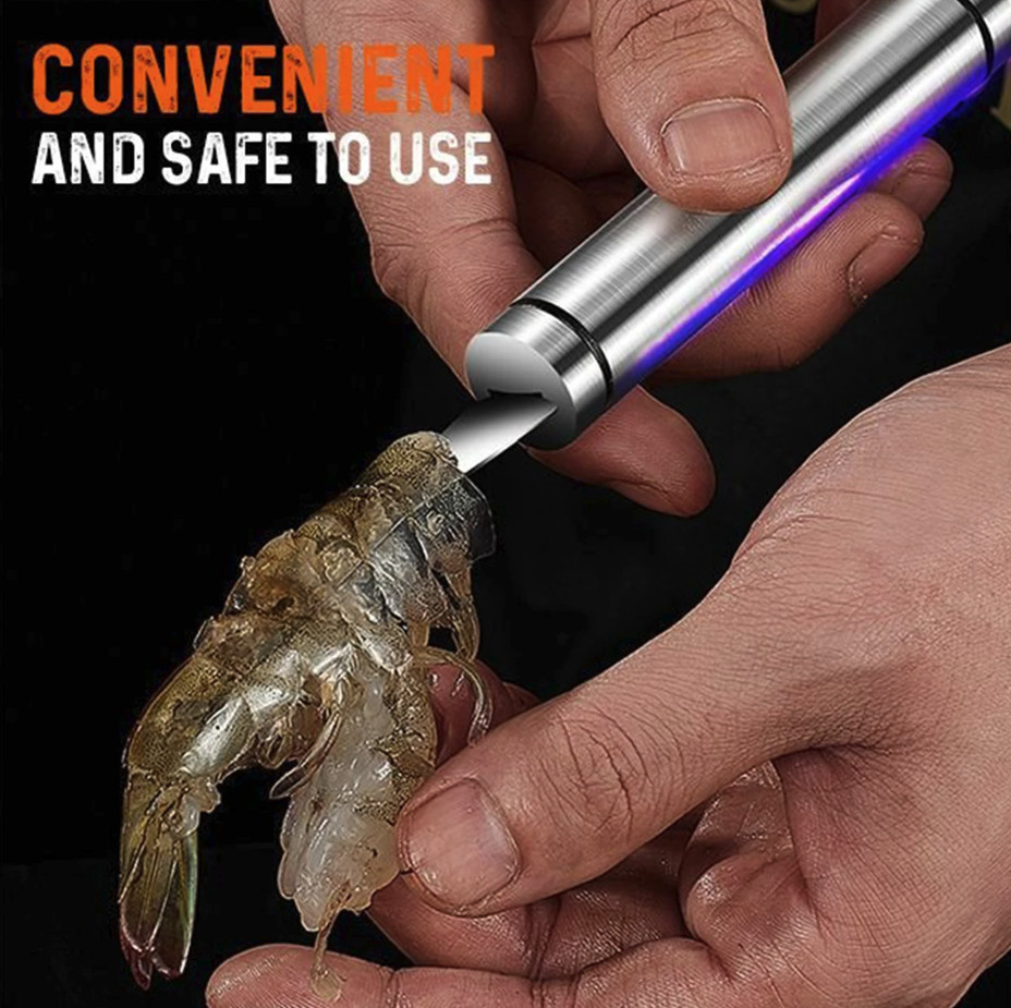 1pc 6-in-1 Stainless Steel Shrimp Peeler Fish Scaler Line Cutter Tool – NEW