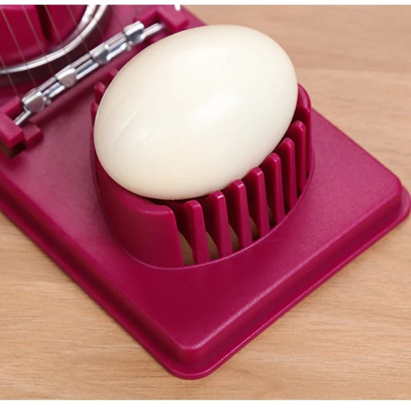 Multifunctional PP Base egg cutter 2-in-1 stainless steel wire pull egg