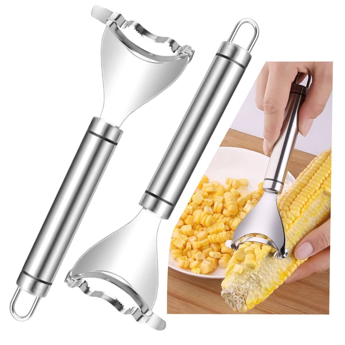 Corn Cob Peeler – Stainless Steel Thresher & Stripper, Kitchen Cutting Tool