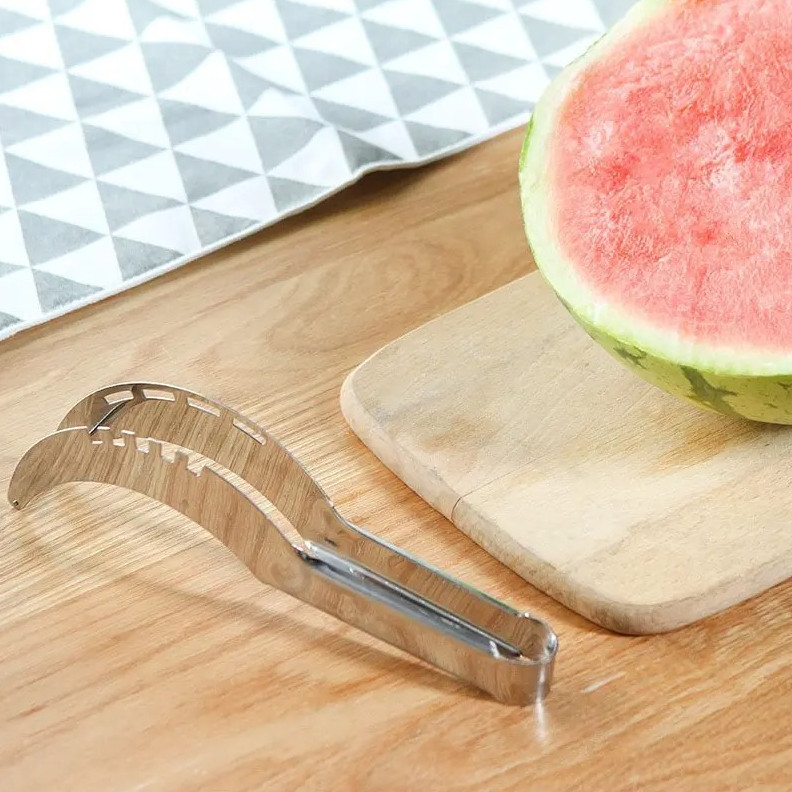 1 pc Stainless Steel Watermelon Slicer Cutter Fruit Serving Clip