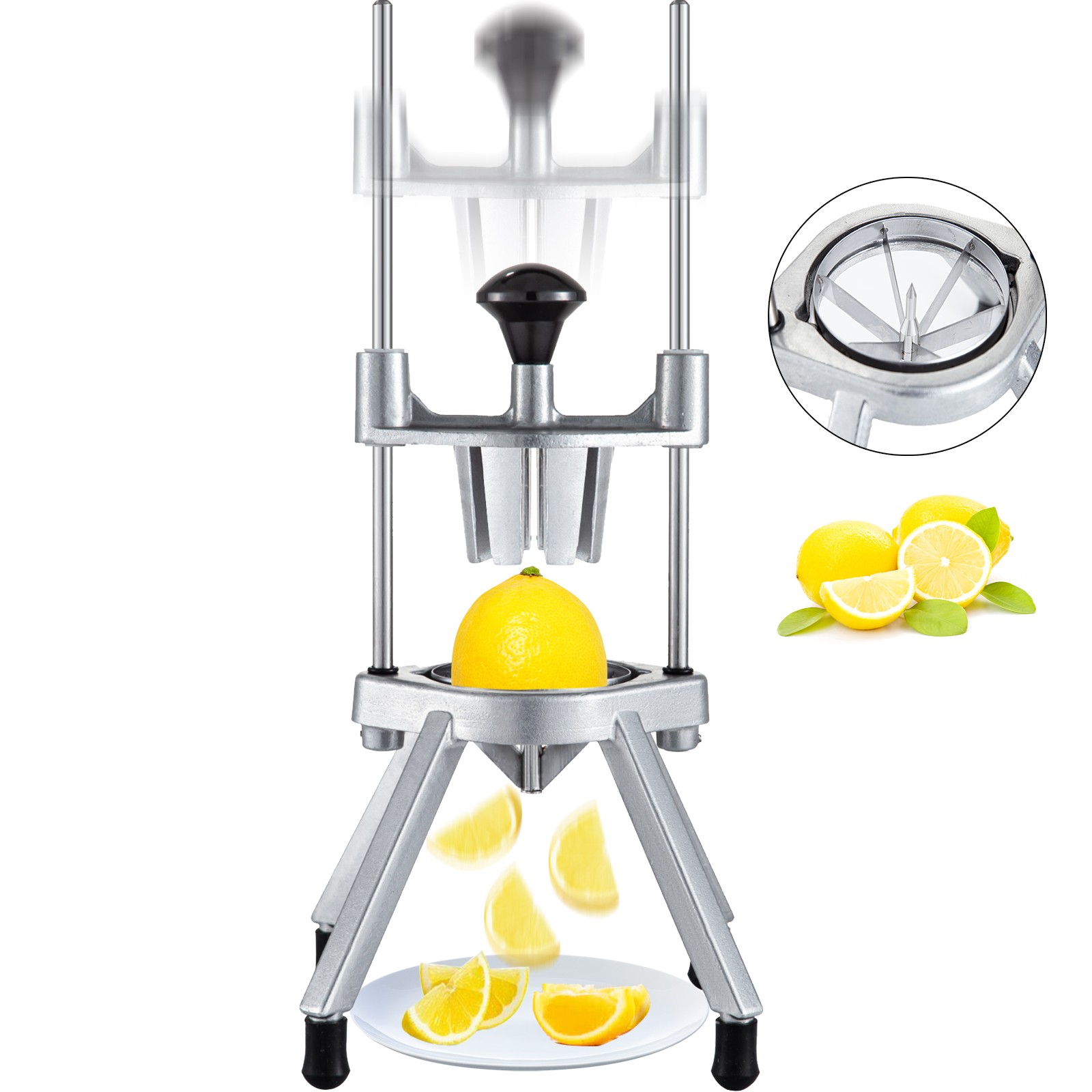 VEVOR Citrus Cutter Lemon, Wedge Slicer 6-Section Lemon Cutter Slicer