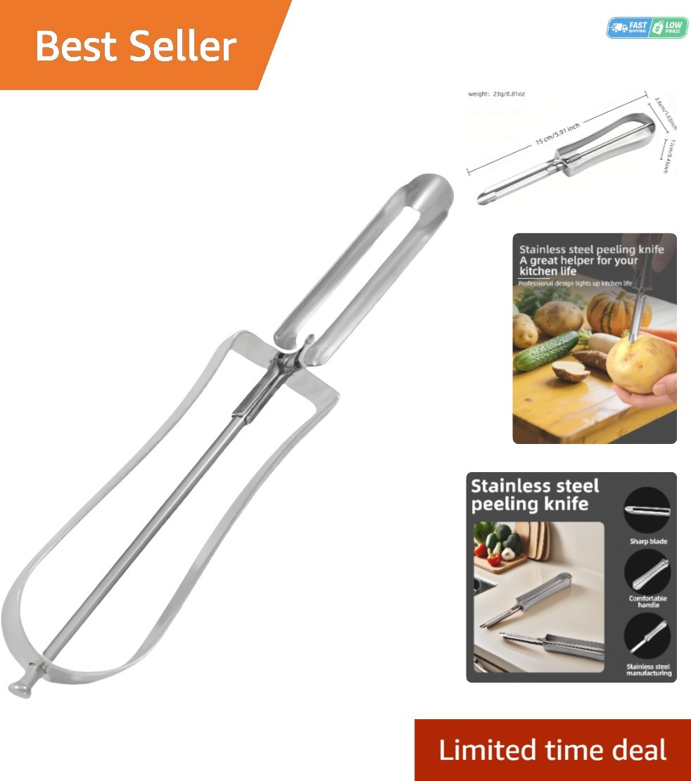 Professional Stainless Steel Peeler – Ergonomic Swivel Blade Design for Easy …