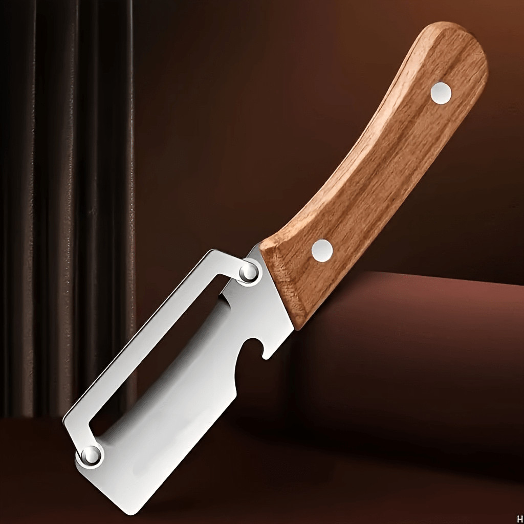 Multi-Functional Vegetable Peeler with Wooden Handle – 3CR13 Stainless Steel