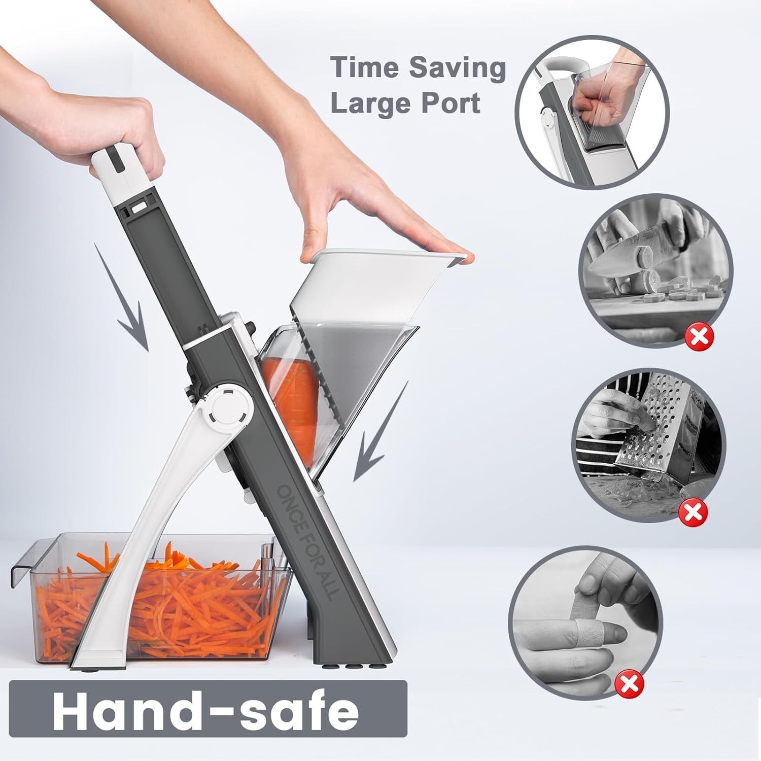 Upgrade Safe Mandoline Slicer: Multi Vegetable Chopper for Effortless Meal Prep