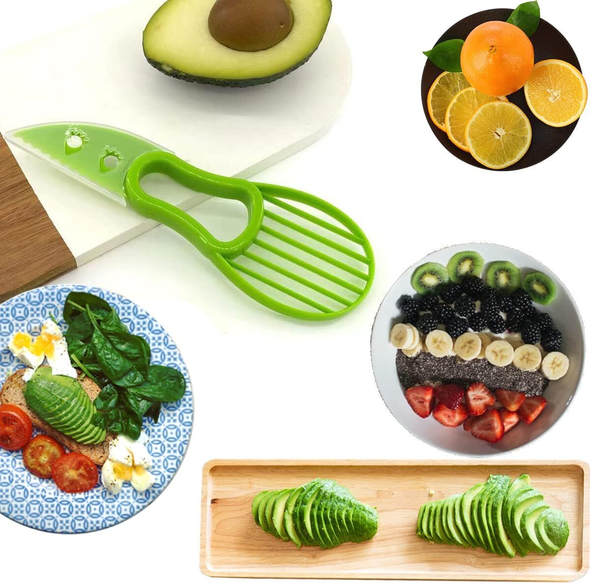 3 in 1 Avocado Slicer Shea Corer Butter Fruit Peeler Cutter Pulp Separator Plast