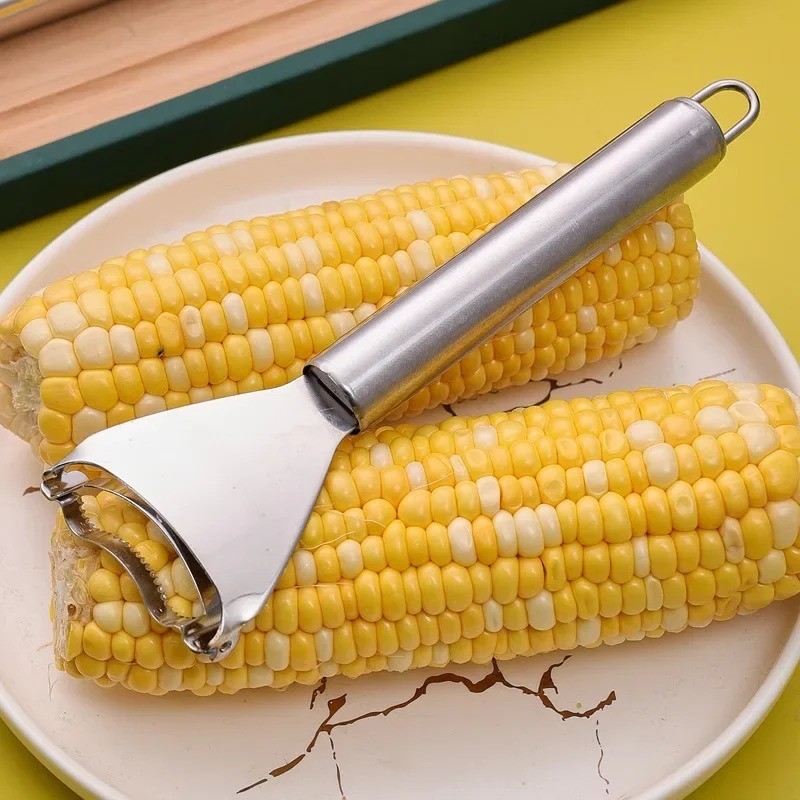 Stainless Steel Corn Cob Peeler Stripper Remover Kitchen Cutter Thresher Tool