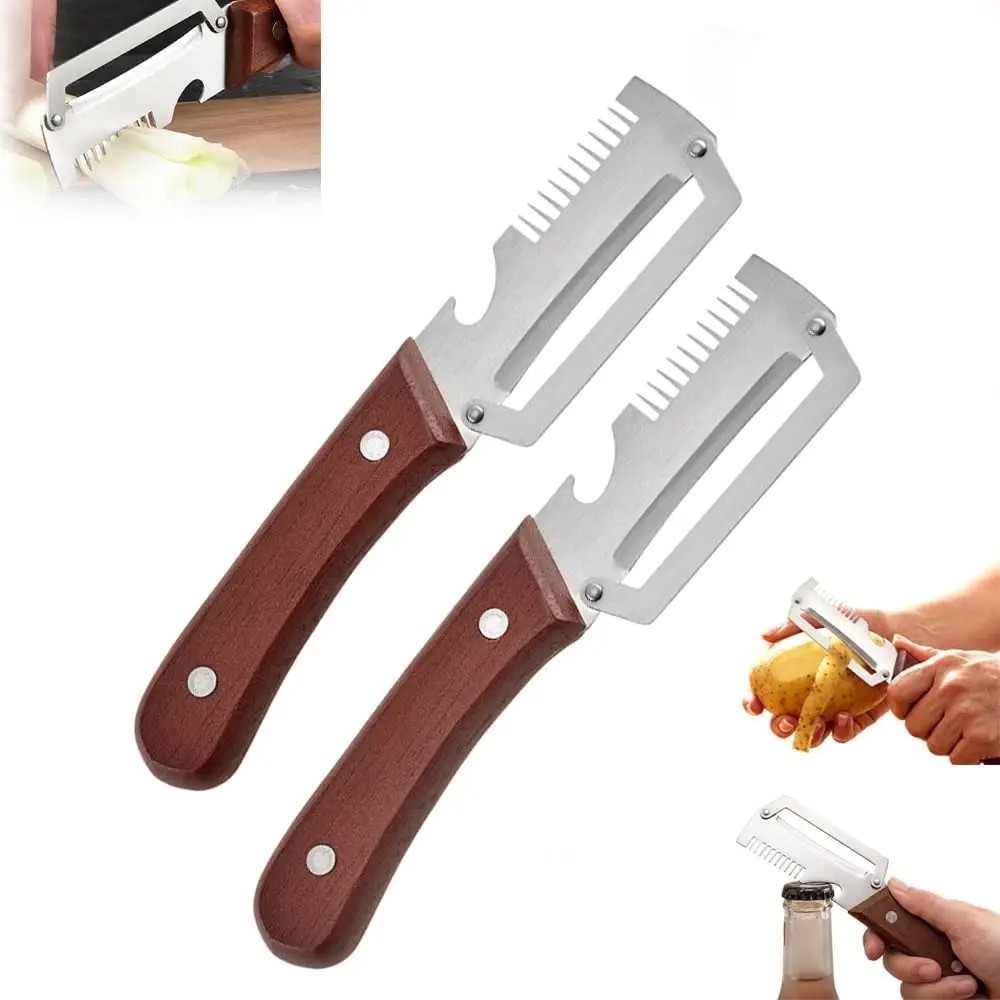 2Pcs Vegetable Peeler 3 in 1 Multi-Functional for Kitchen Stainless Steel Peeler
