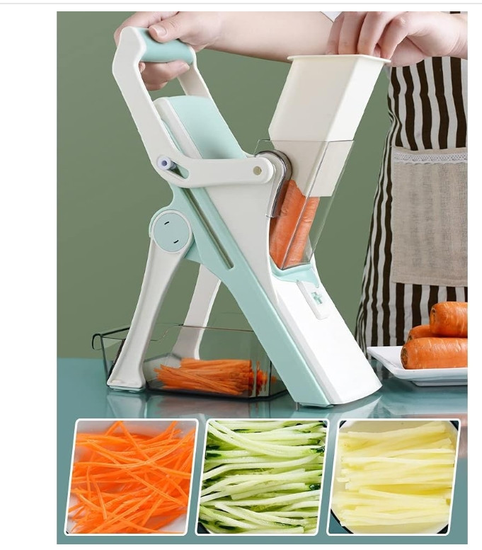Safe Multifunctional Mandoline Slicer 5 in 1 Vegetable Chopper, Pro Food Chopper