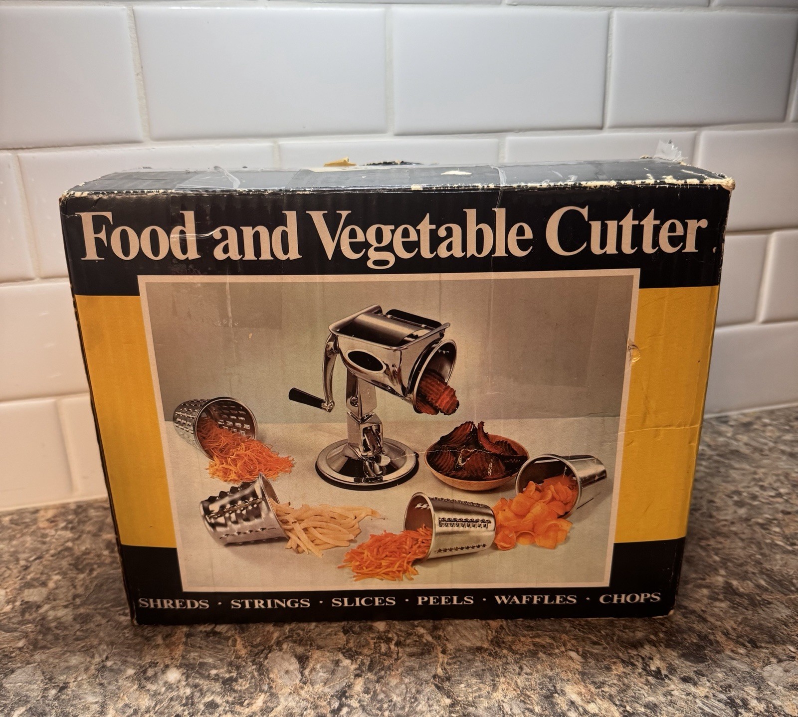 Vintage Townecraft Kitchen Cutter Food Processor Slicer – 5 Cones & ORIGINAL BOX
