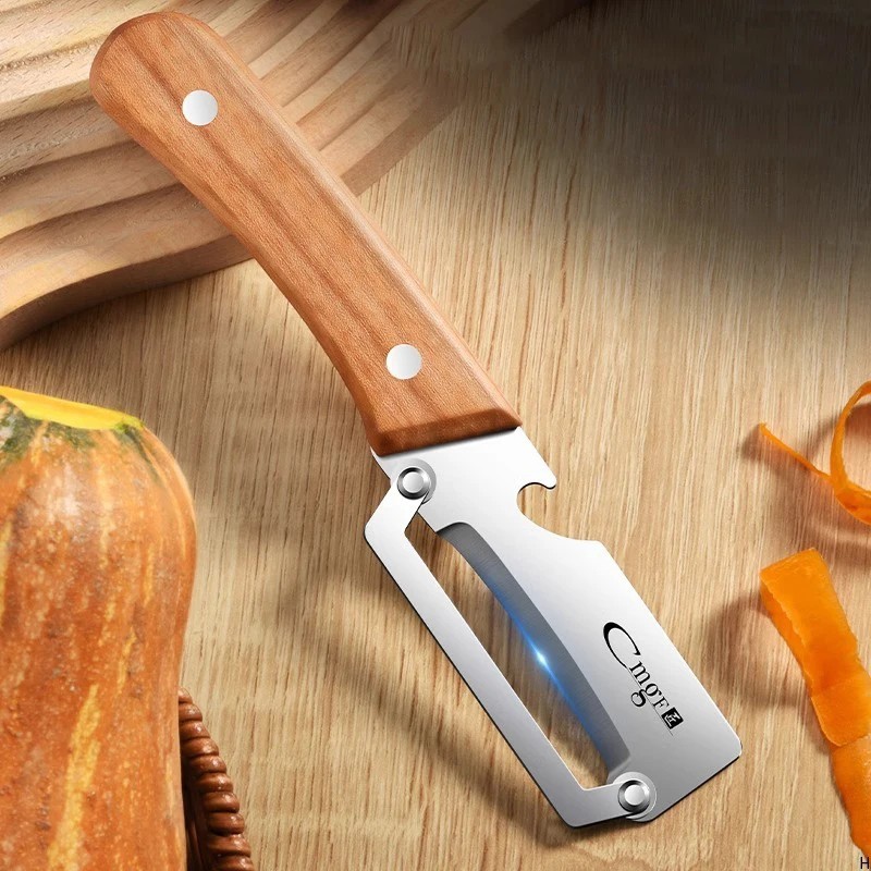 Stainless Steel Fruit Vegetable Peeler Wooden Handle Kitchen Slicer Tool NEW