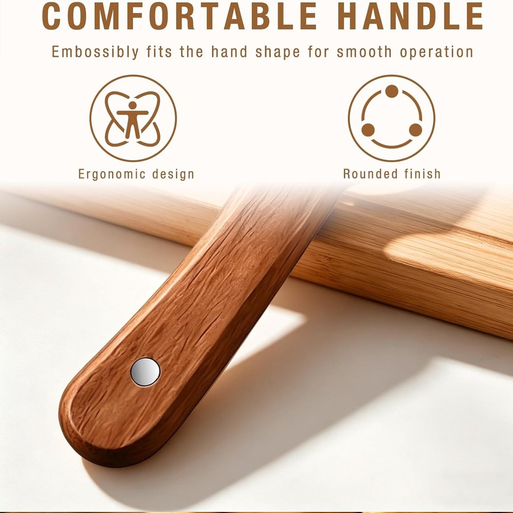 2 Pack 3 in 1 Vegetable Peeler with Wooden Handle,Stainless Steel Blade Peeler