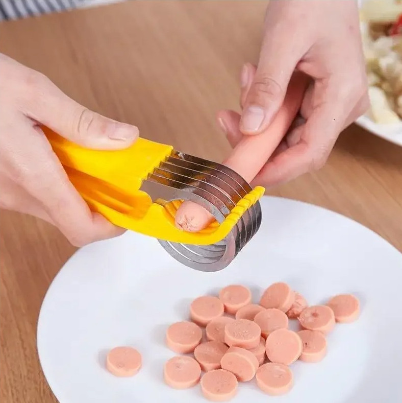 1 pc Stainless Steel Banana Slicer Sausage Vegetable Fruit Cutter Kitchen Tool