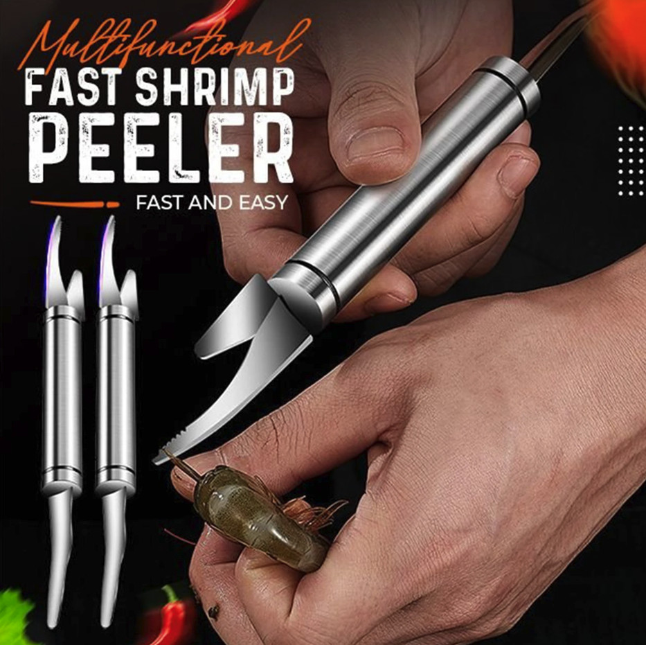 1pc 6-in-1 Stainless Steel Shrimp Peeler Fish Scaler Line Cutter Tool – NEW