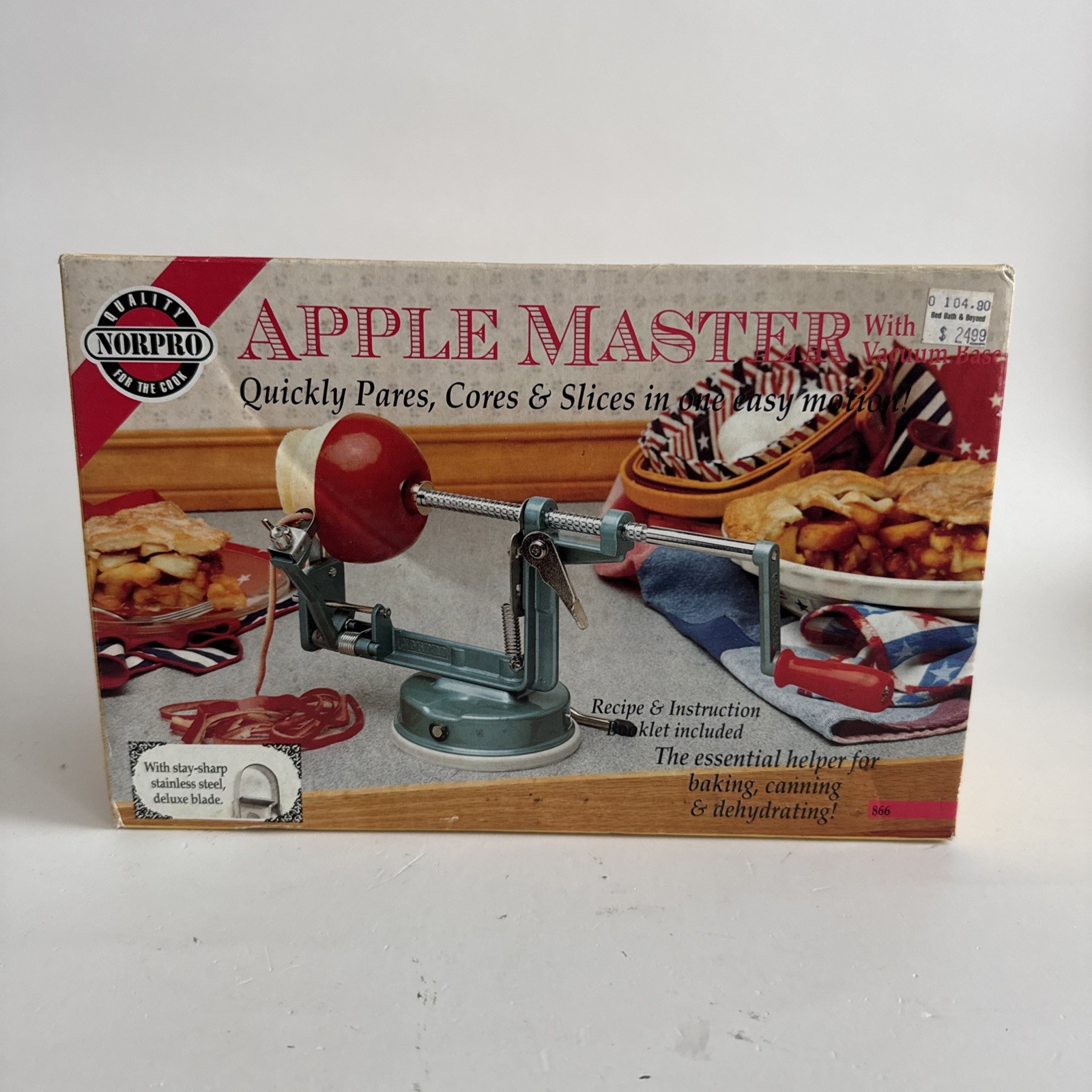Norpro Apple (Potatoes) Master W Vacuum Base Peels corer slicer Manual&Box Test