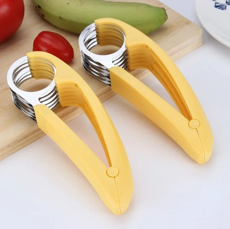 1 pc Stainless Steel Banana Slicer Sausage Vegetable Fruit Cutter Kitchen Tool
