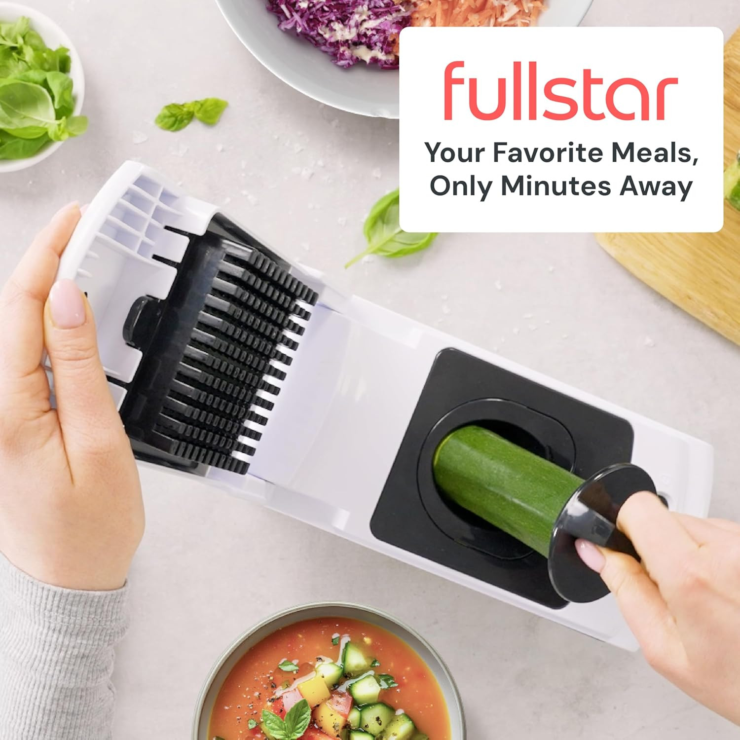 Original Pro Chopper 4 in 1 Vegetable Chopper Spiralizer Food Slicer White
