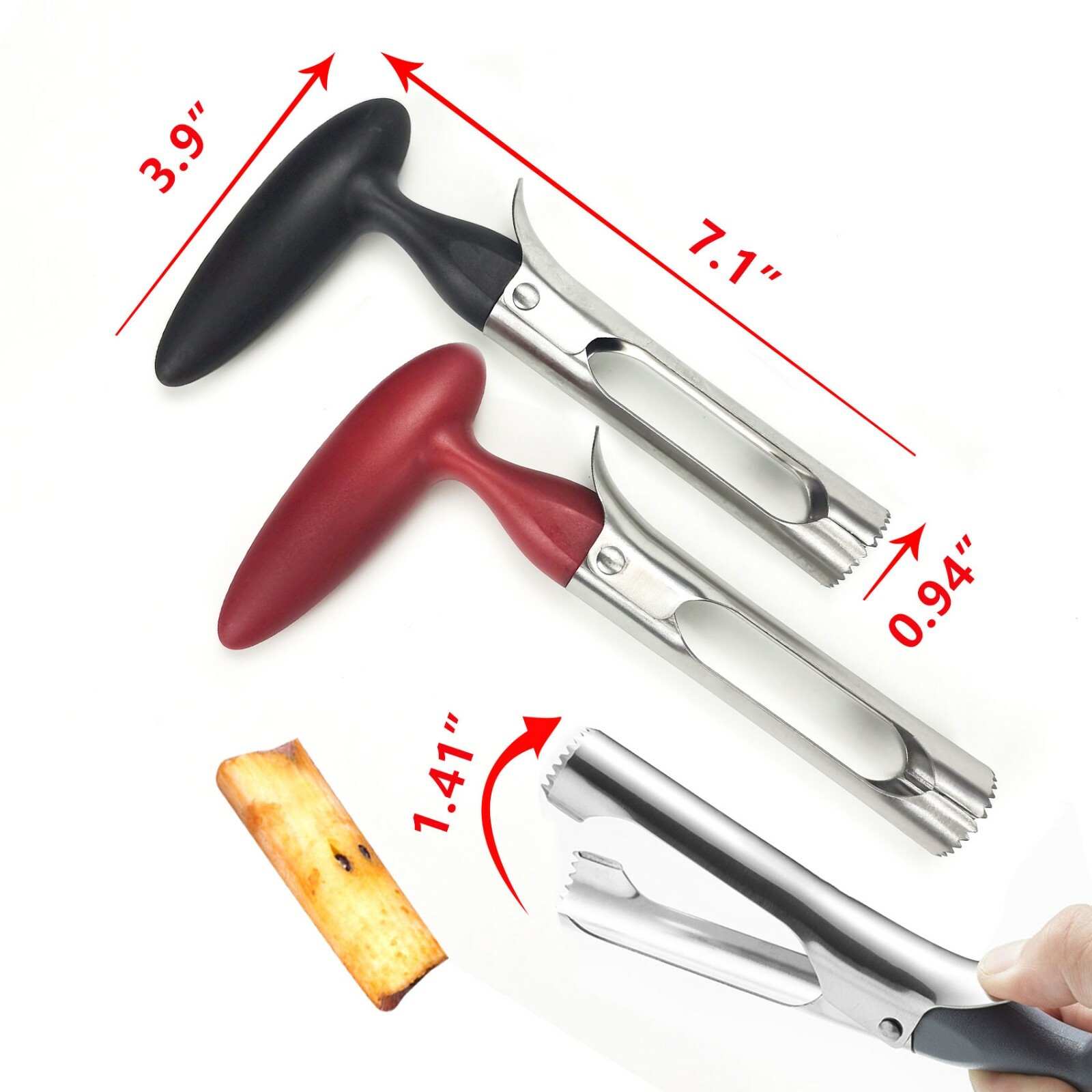 2 Pack Apple Corer Stainless Steel Pear Core Remover Tool for Home Kitchen