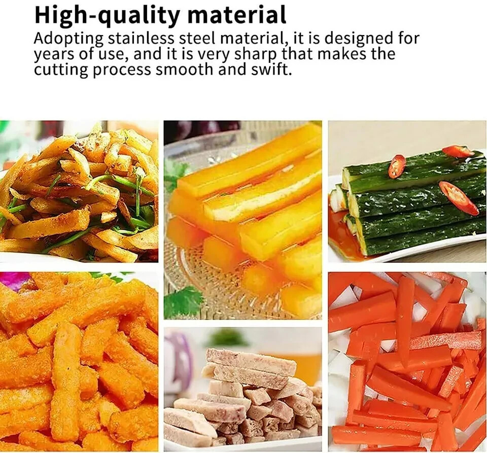 French Fry Stainless Steel Cutter with Suction Feet for Potatoes Heavy Duty
