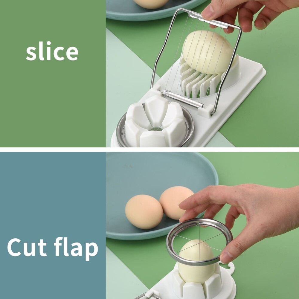 2-in-1 Egg Slicer Egg Cutter Stainless Steel Multifunctional for Hard Boiled Egg
