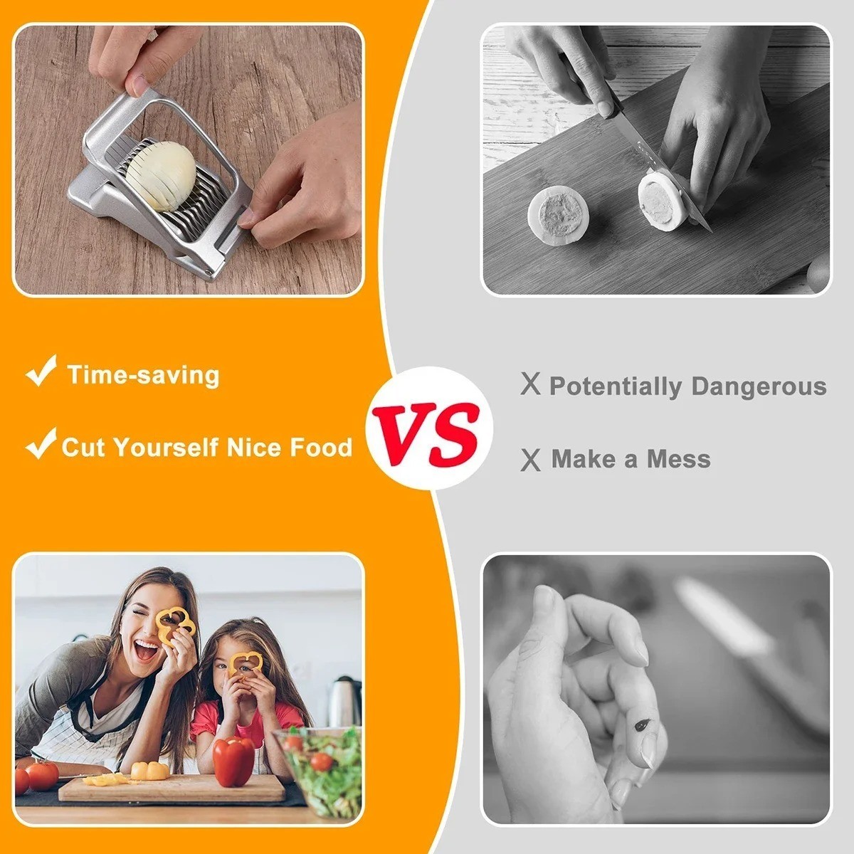 Heavy-Duty Aluminum Egg Slicer – Manual Multipurpose Cutter for Boiled Eggs & So