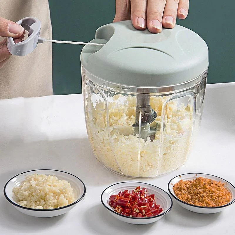 500ML Manual Meat Mincer Garlic Chopper Hand Press Vegetable Onion Cutter