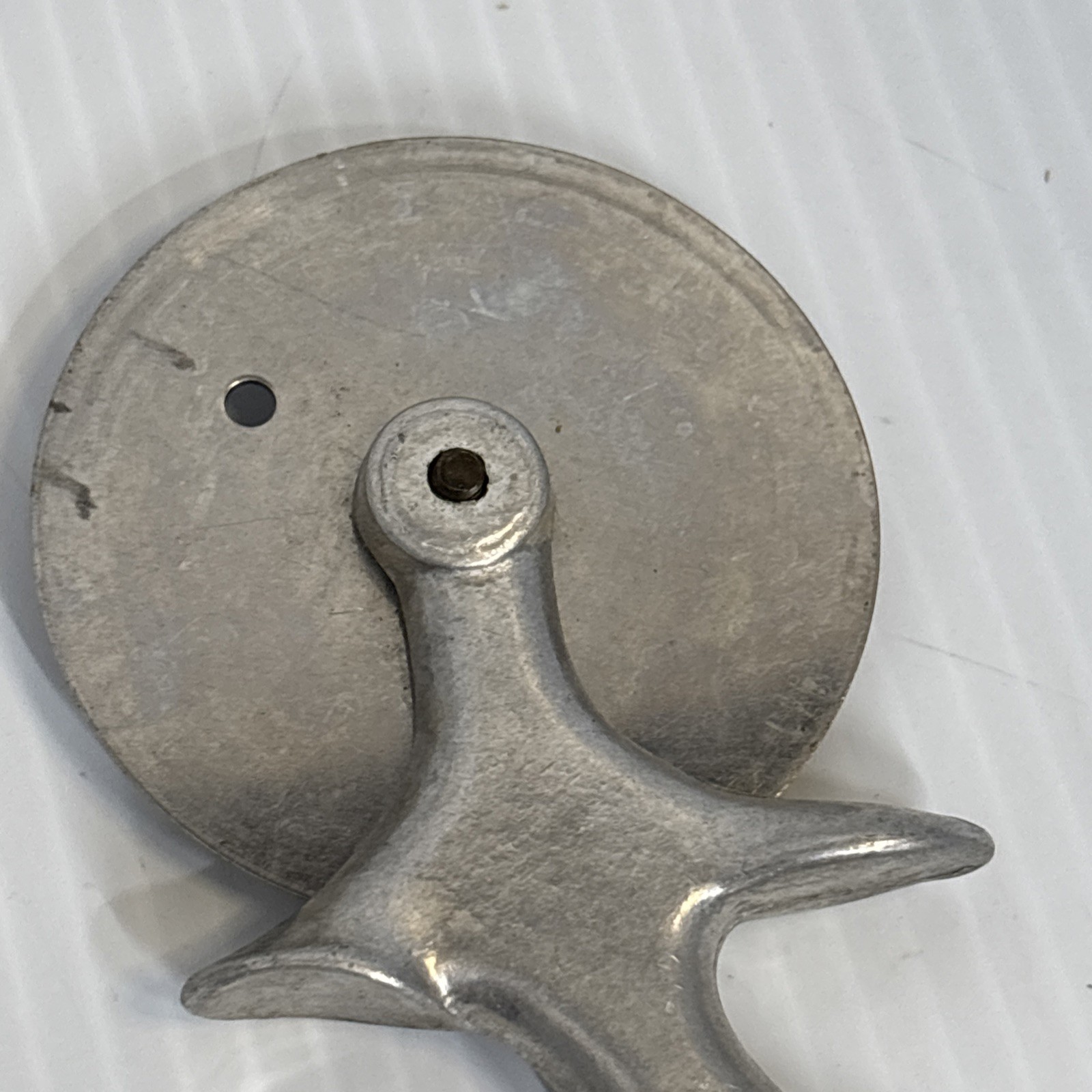 Vintage Cast Aluminum Stainless Pizza Cutter Slicer 6” Made In Italy (D)