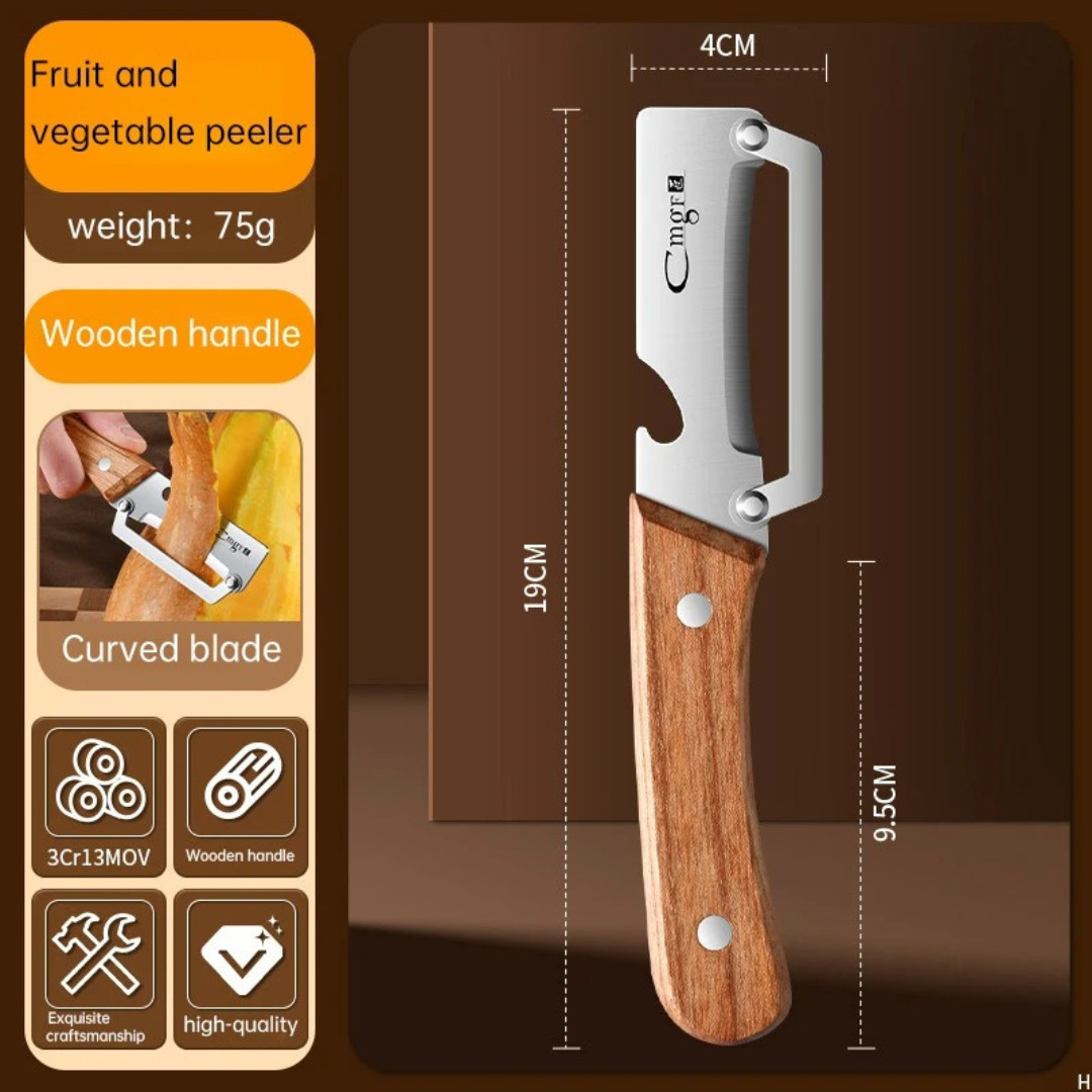 1 Pc Stainless Steel Peeler with Wooden Handle – Fruit & Vegetable Slicer-NEW