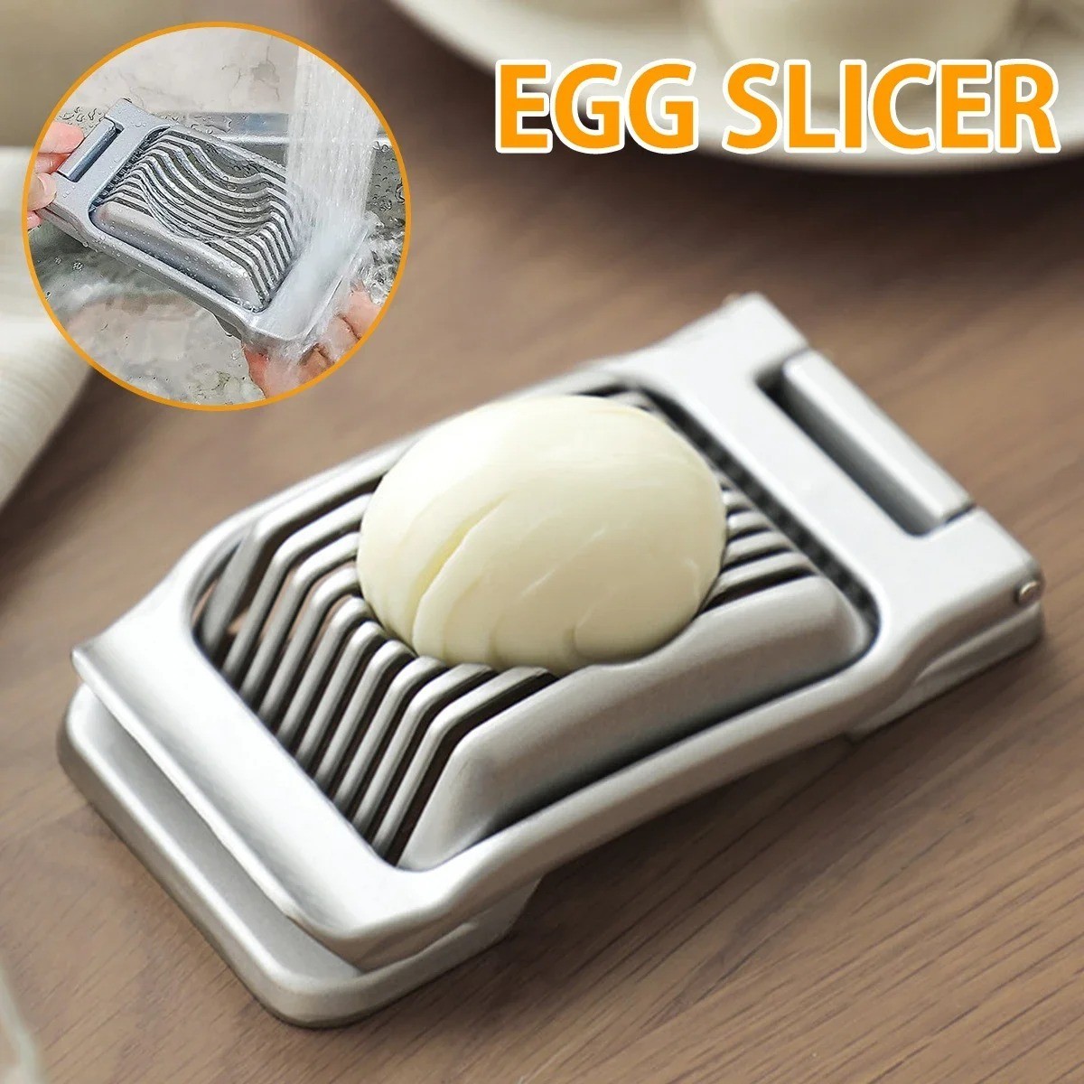 Heavy-Duty Aluminum Egg Slicer – Manual Multipurpose Cutter for Boiled Eggs & So