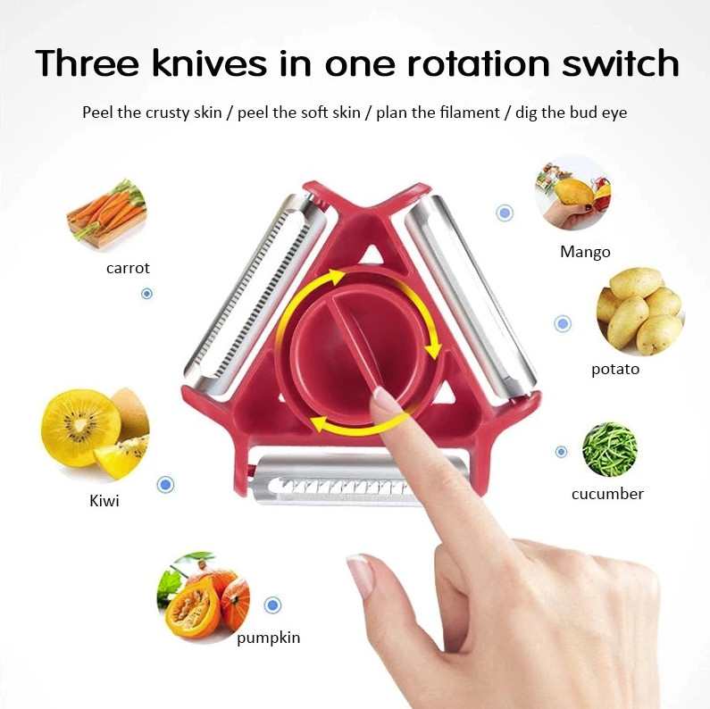 1pc 3-in-1 Magic Peeler Julienne Slicer & Zester Kitchen Tool – NEW