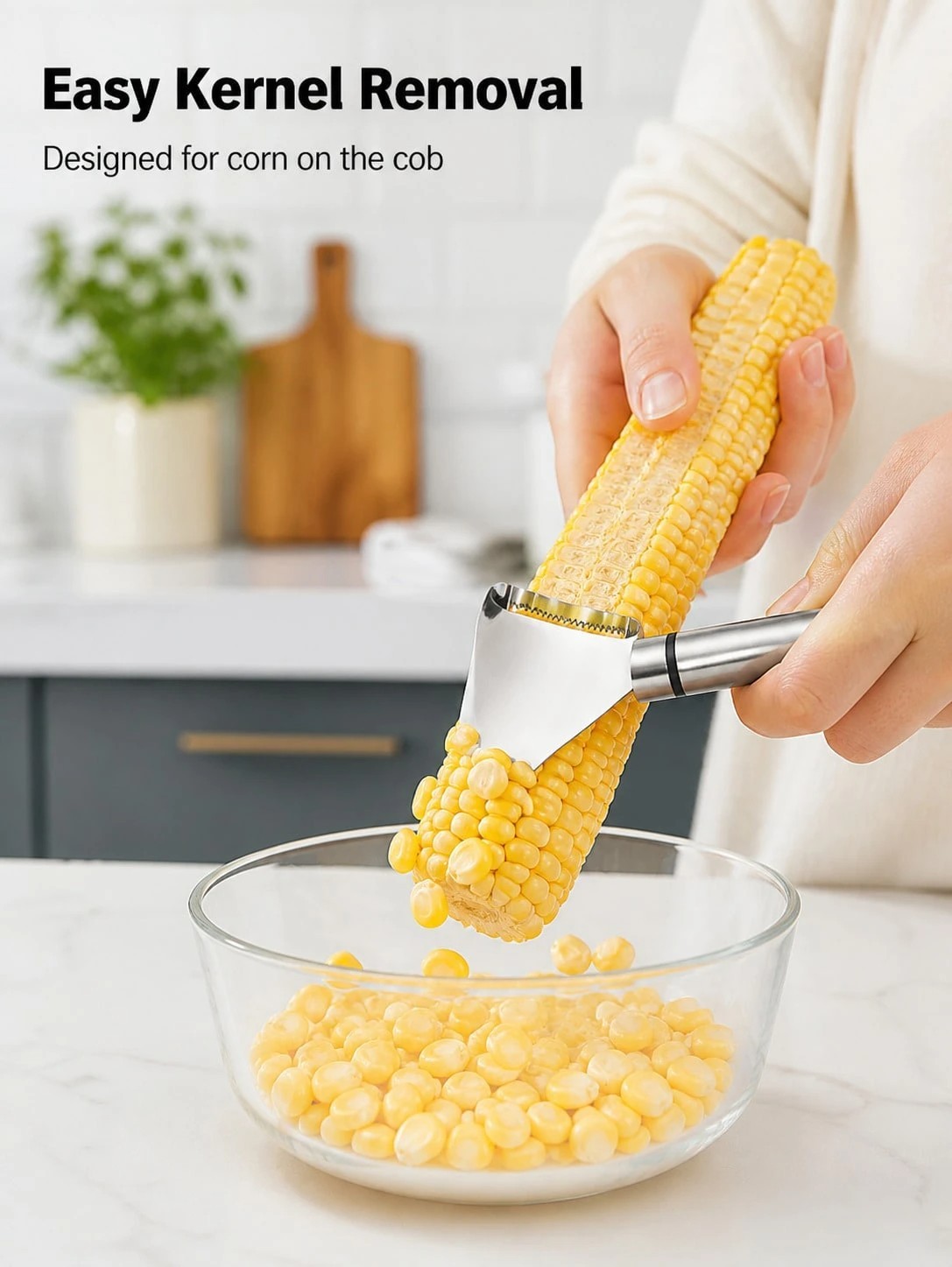 Stainless Steel Corn Cob Peeler Stripper Remover Kitchen Cutter Thresher Tool US