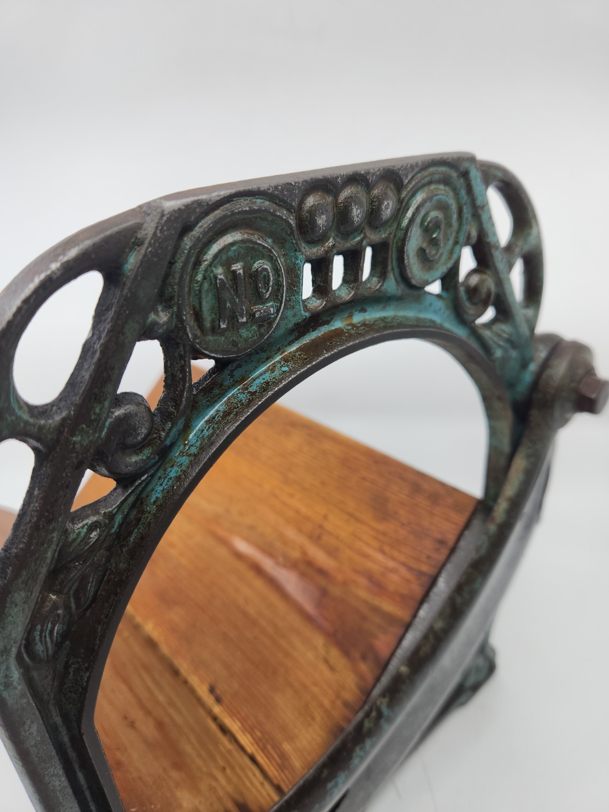 Antique No. 3 Cast Iron Manual Bread Slicer Primitive Farmhouse Kitchen Decor