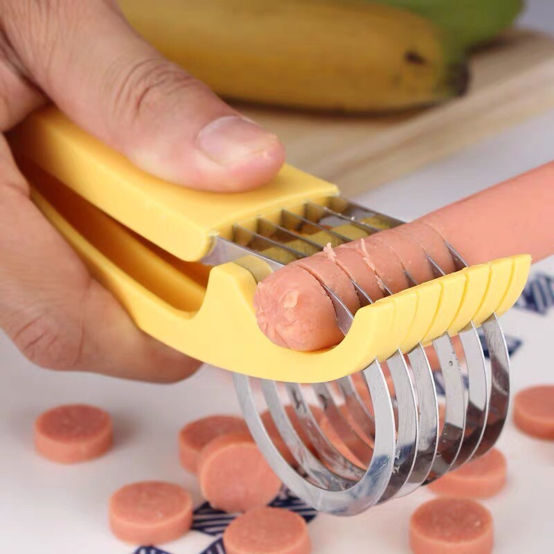 1/2Pcs Banana Slicer Fruit Knife Veggie Cucumber Cutter Kitchen Gadget Bar Tools