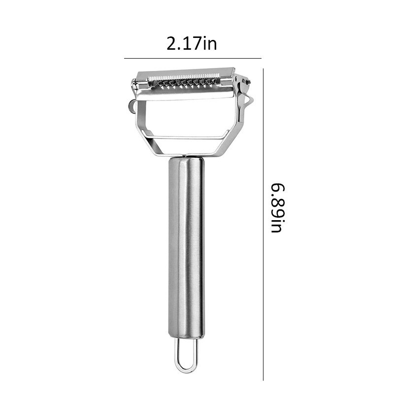 Stainless Steel Julienne Peeler 2Pcs Dual-Use Kitchen Vegetable Slicer