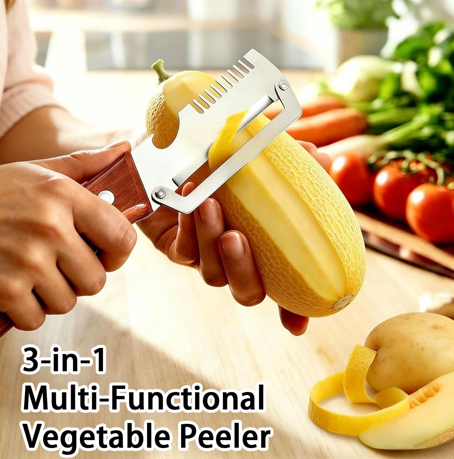 3 in 1 Multi-Functional Vegetable Peeler for Kitchen Stainless Steel Peeler