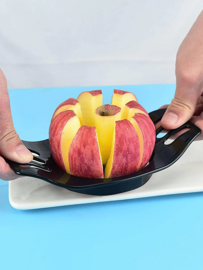 1pc: Stainless Steel Apple Cutter – Easy Grip, Quick & Even Slices – NEW