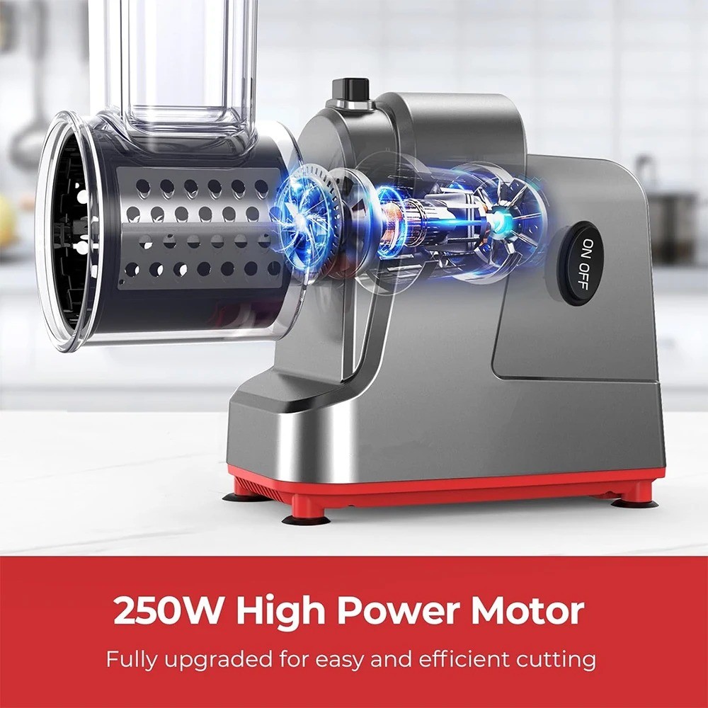 LMETJMA 250W 5 in 1 Electric Vegetable Slicer Shredder Automatic Salad Shooter M