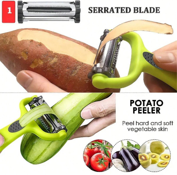 1pc Multifunctional Rotatable Fruit & Vegetable Peeler Ideal for various produce