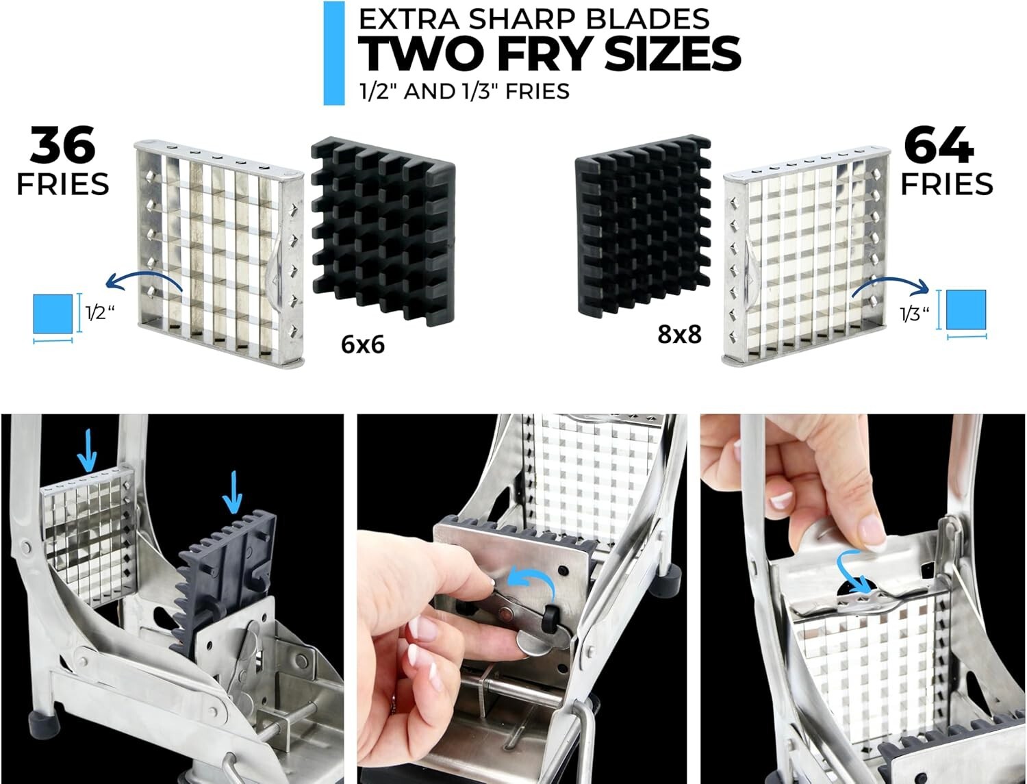French Fry Cutter, 2-blade Potato Slicer, French Fry Cutter For Potatoes