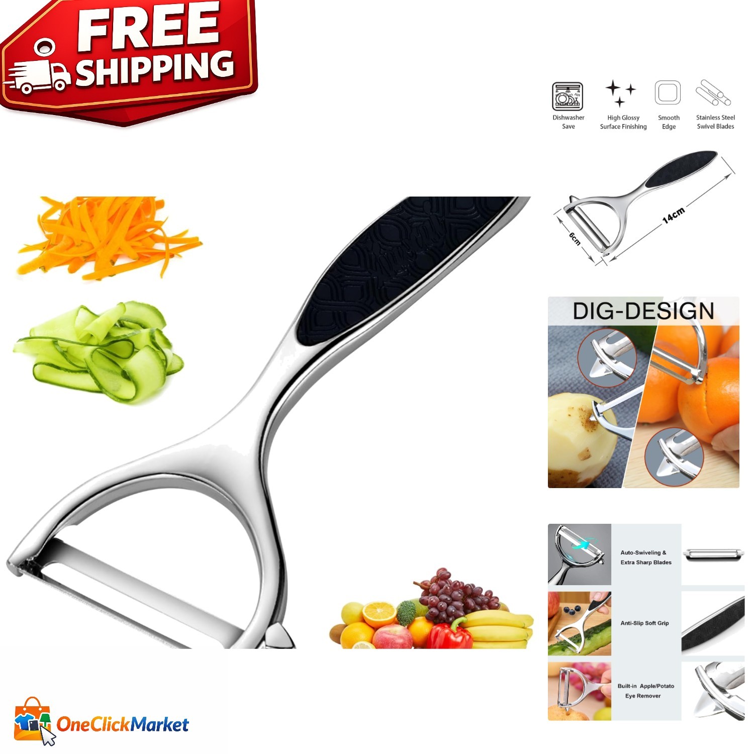 Lightweight Y-Shaped Peeler for Vegetables and Fruits – Perfect for Home Chefs