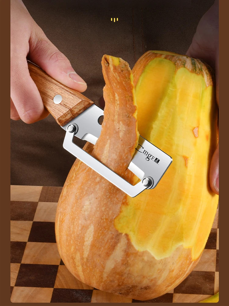 1 Pc Stainless Steel Peeler with Wooden Handle – Fruit & Vegetable Slicer