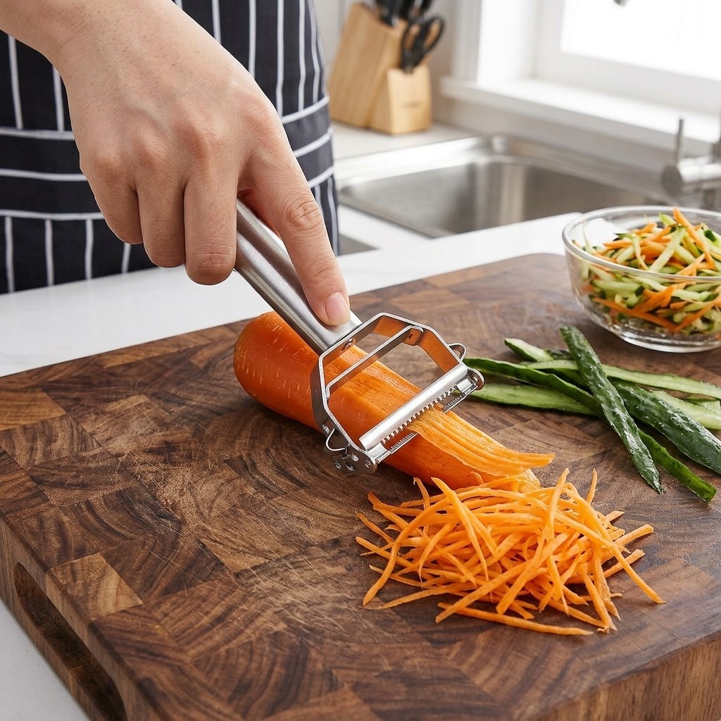 Stainless Steel Julienne Peeler 2Pcs Dual-Use Kitchen Vegetable Slicer