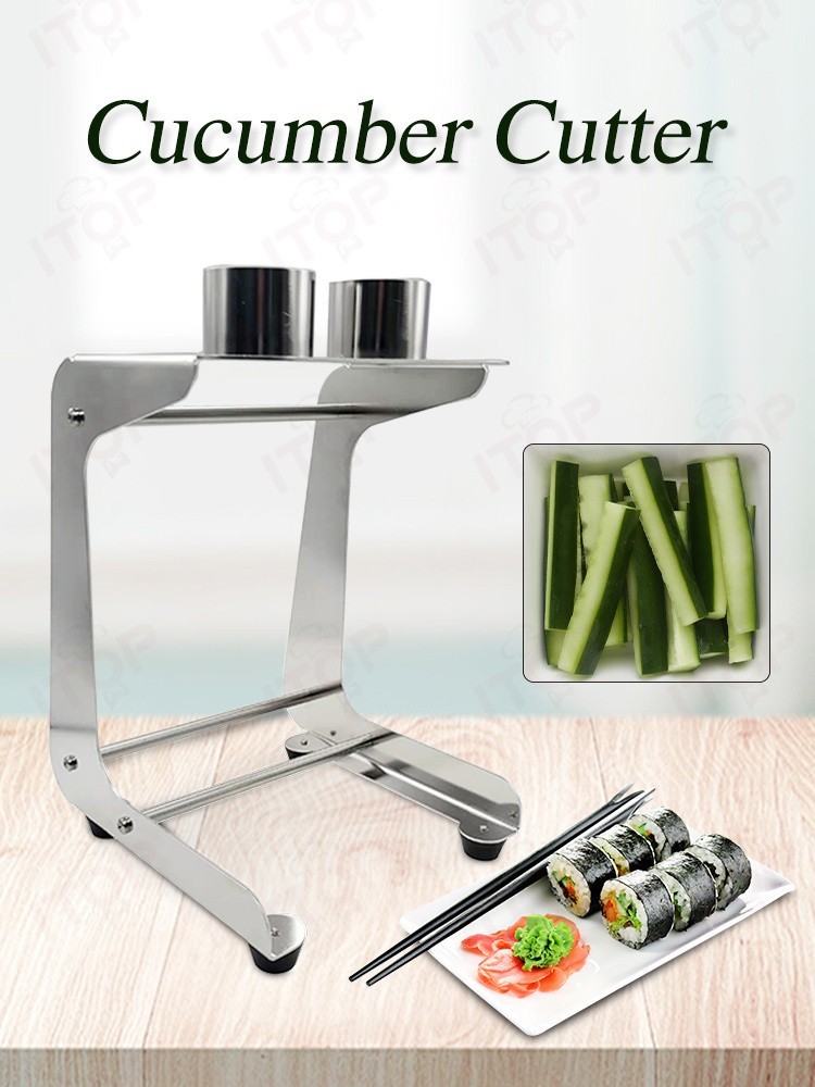 Commercial Cucumber Cutter Set For Sushi Rolling Cucumber Slicer With Rack NEW