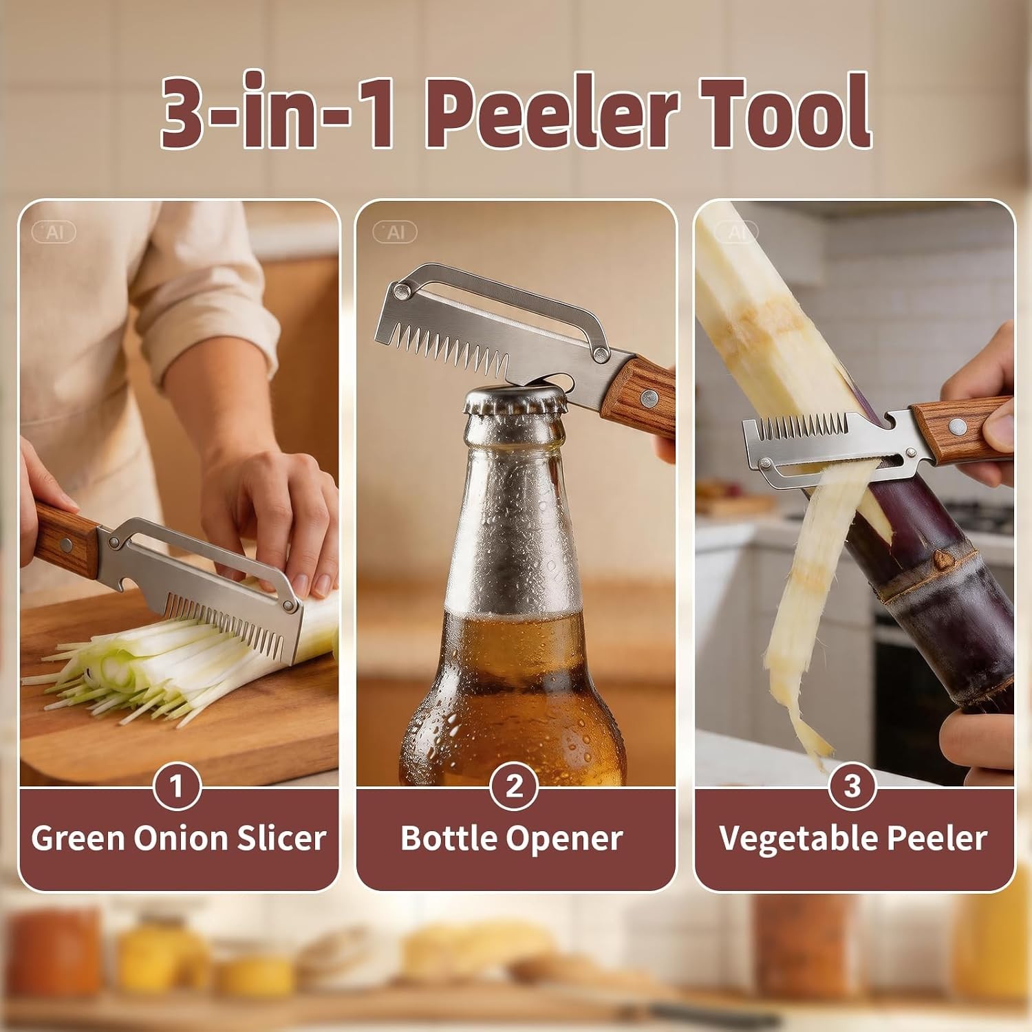 2Pcs Vegetable Peeler 3 in 1 Multi-Functional for Kitchen Stainless Steel Peeler