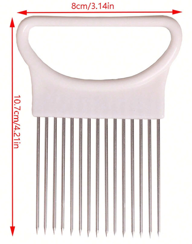 1 PC Stainless Steel Onion Holder – Easy Slicing & Secure Grip Tool – NEW